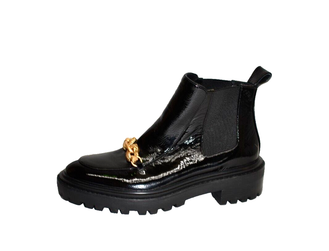 靴 TORY BURCH Jessa Lug Sole Ankle Boot New! Tory Burch Jessa Lug Sole Ankle Boots Patent Leather