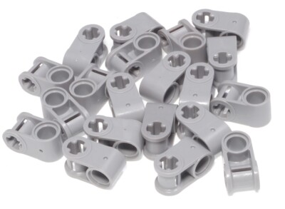 LEGO Technik - 20 Verbinder 90 Grad Loch / Achsloch hellgrau / 6536 NEUWARE