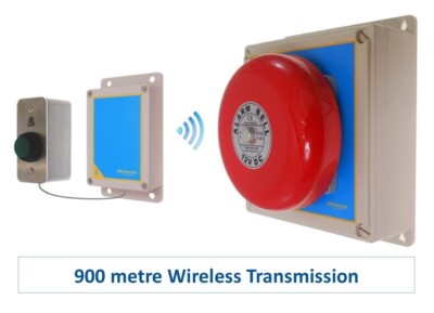 900 metre Long Range Wireless Warehouse & Commercial Bell & H/D Push Button