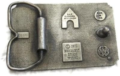 1975 German Shepherd Dog BERGAMOT BRASS BELT Metal BUCKLE F-50