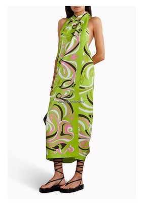 Emilio Pucci  Printed Convertible Silk  Kaftan Dress UK10 IT42 Us6-8  New