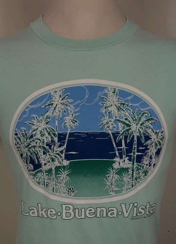 Vtg Lake Buena Vista 80's 1989 T Shirt Palm Tree Beach Surf M Hipster Florida