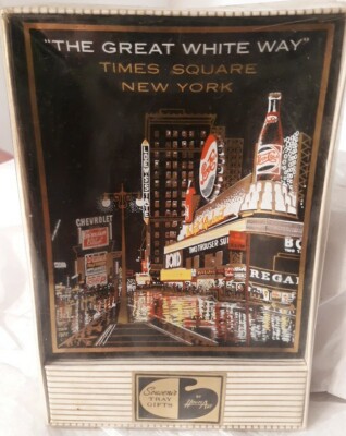 Vtg Pepsi Time Square N.Y.  Loews Chevrolet The Great White Way Houze Art Glass