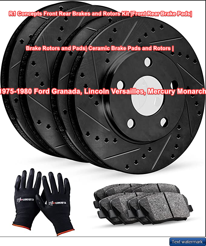 R1 Concepts Front Rear Brakes + Rotors Kit | Fits 1975-1980 Ford/lincoln/Mercury