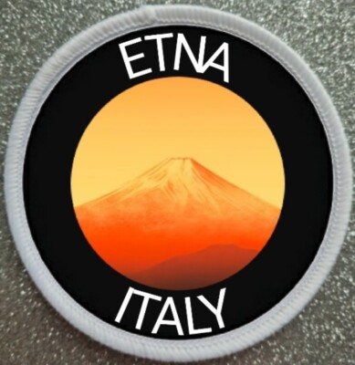 3 Inch Mount Etna Italy Volcano Iron / Sew on Patch Badge Mountain Hike Hiking