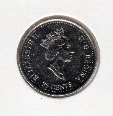 1999 Canada 25 Cents Nickel Coin Through a Child's Eye Uncirculated from Roll