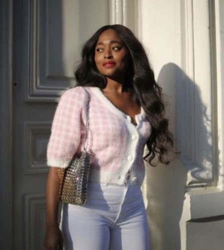 Rouje Paris RONNYカーディガン 36 半袖 チェック 赤 Rouje Paris RONNYカーディガン 36 半袖 チェック 赤