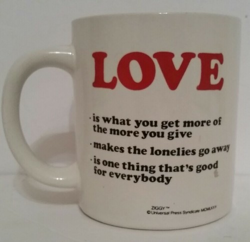 Ziggy Love Stoneware Coffee Cup Mug Vintage ..FREE SHIPPING