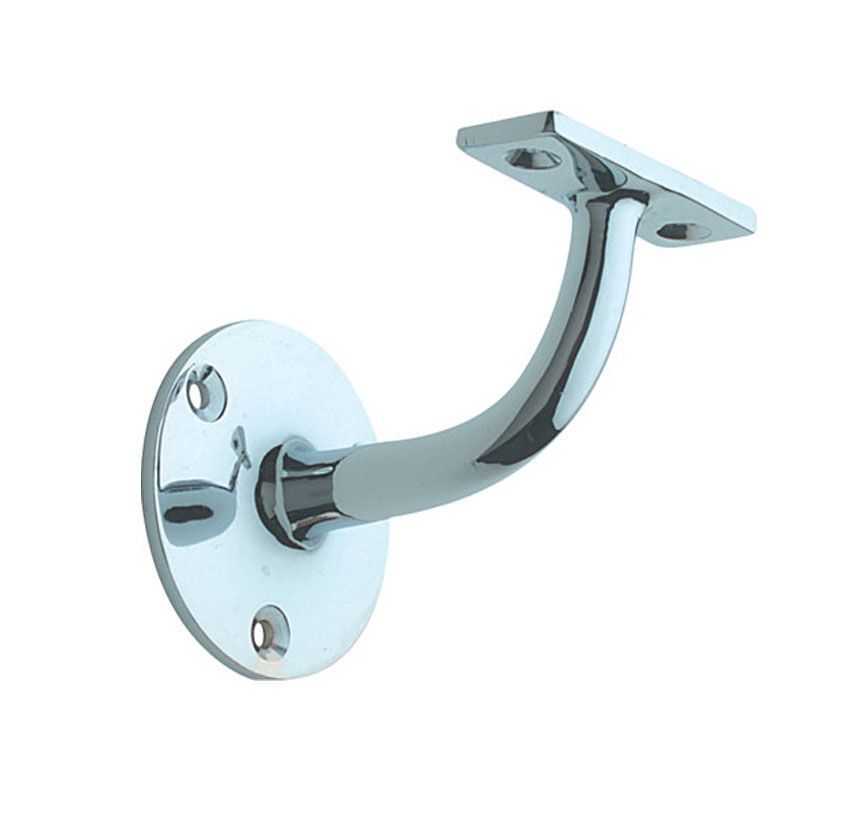Chrome Wall Handrail Bracket for Round Mopstick Hand Rail (Pack of 5