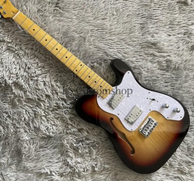 Thinline TL Electric Guitar CV 3 Tone Sunburst Maple Fretboard Semi Hollow Body