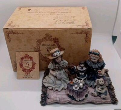 Boyds Yesterdays Child SARAH & HEATHER w ELLIOT DOLLY & AMELIA..TEA for FOUR Box
