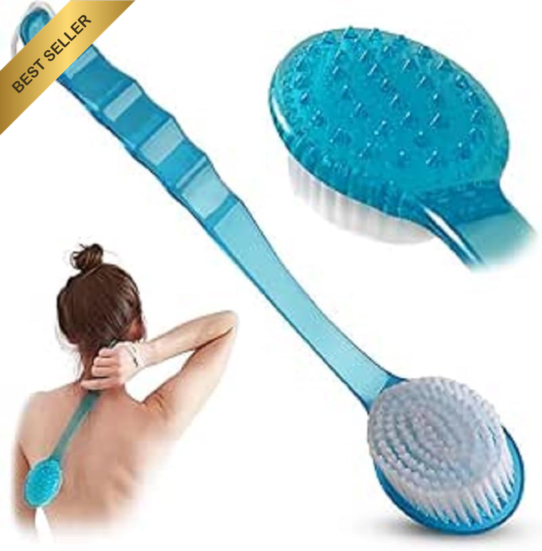 Bath Body Brush - Long Handle Back Shower Brush Exfoliating Back, Body, and Feet