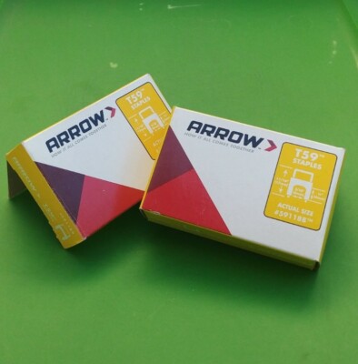 (2 PACKS) Arrow 5911881/4'' (6mm) x 5/16'' (8mm) Insulated Staples - WHITE