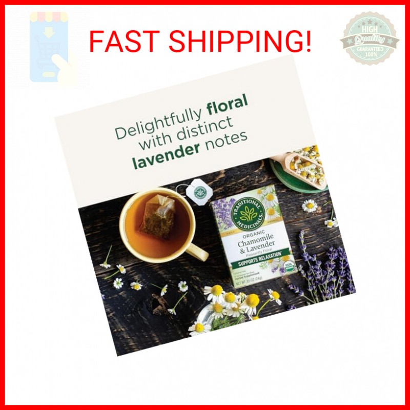 Traditional Medicinals Tea, Organic Chamomile & Lavender, Stress Relief, 16 Tea
