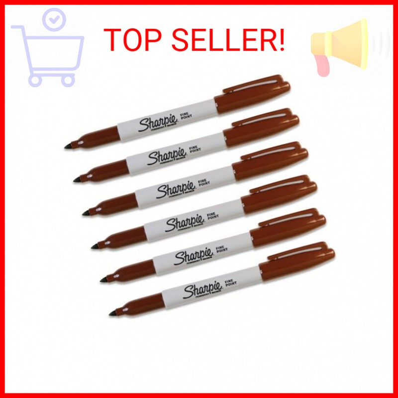 Sharpie Fine Point Brown Original Permanent Marker (6-Each)