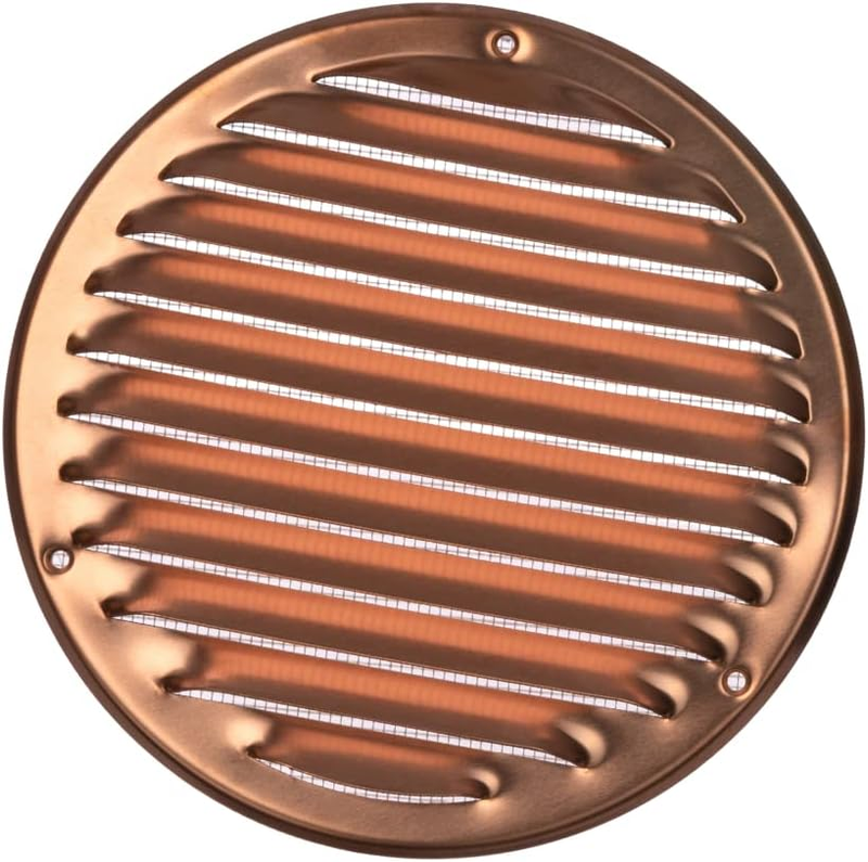 Copper Round Metal Air Vent Grille Cover with Insect Mesh Ø 160mm / 6