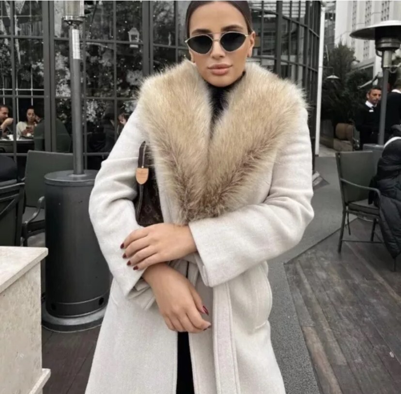 【美品】CLANE NO COLLAR LICO FUR COAT CLANE（クラネ）の「CLANE/クラネ/NO COLLAR LICO FUR COAT/ノー