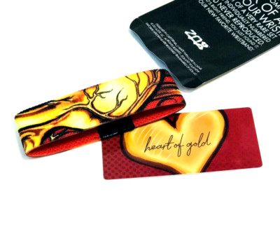 ZOX **HEART OF GOLD** Silver Strap Medium MYS NIP Wristband w/Card