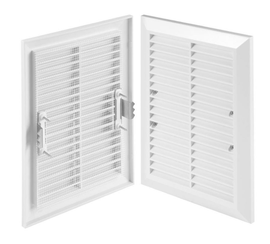 Air Vent Grille 165mm x 235mm with Fly Screen and Fitting Kit Flat Duct Cover