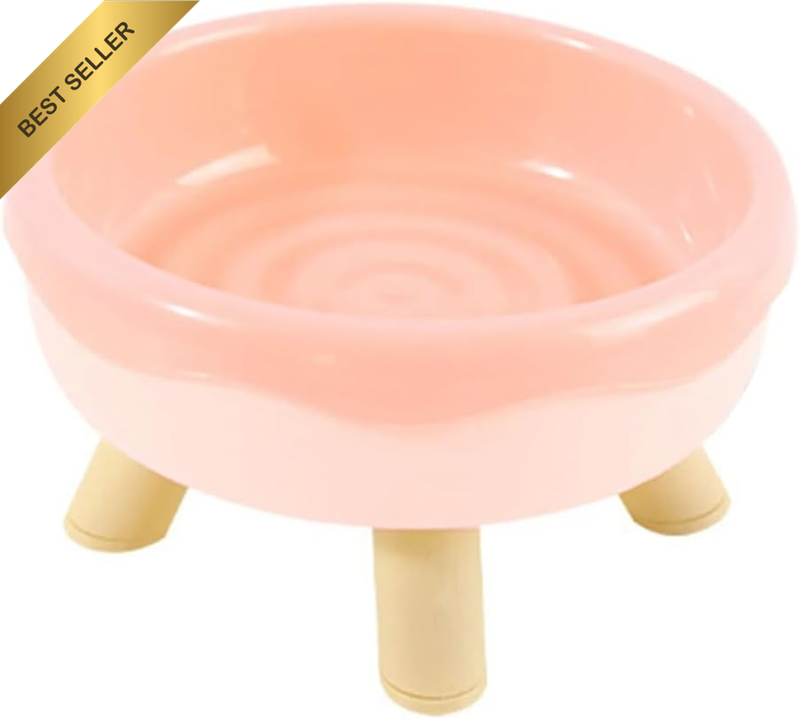 Elevated Cat Bowl Donut Design | Anti-Knock High Bowl for Cats & Dogs | Ergonomi