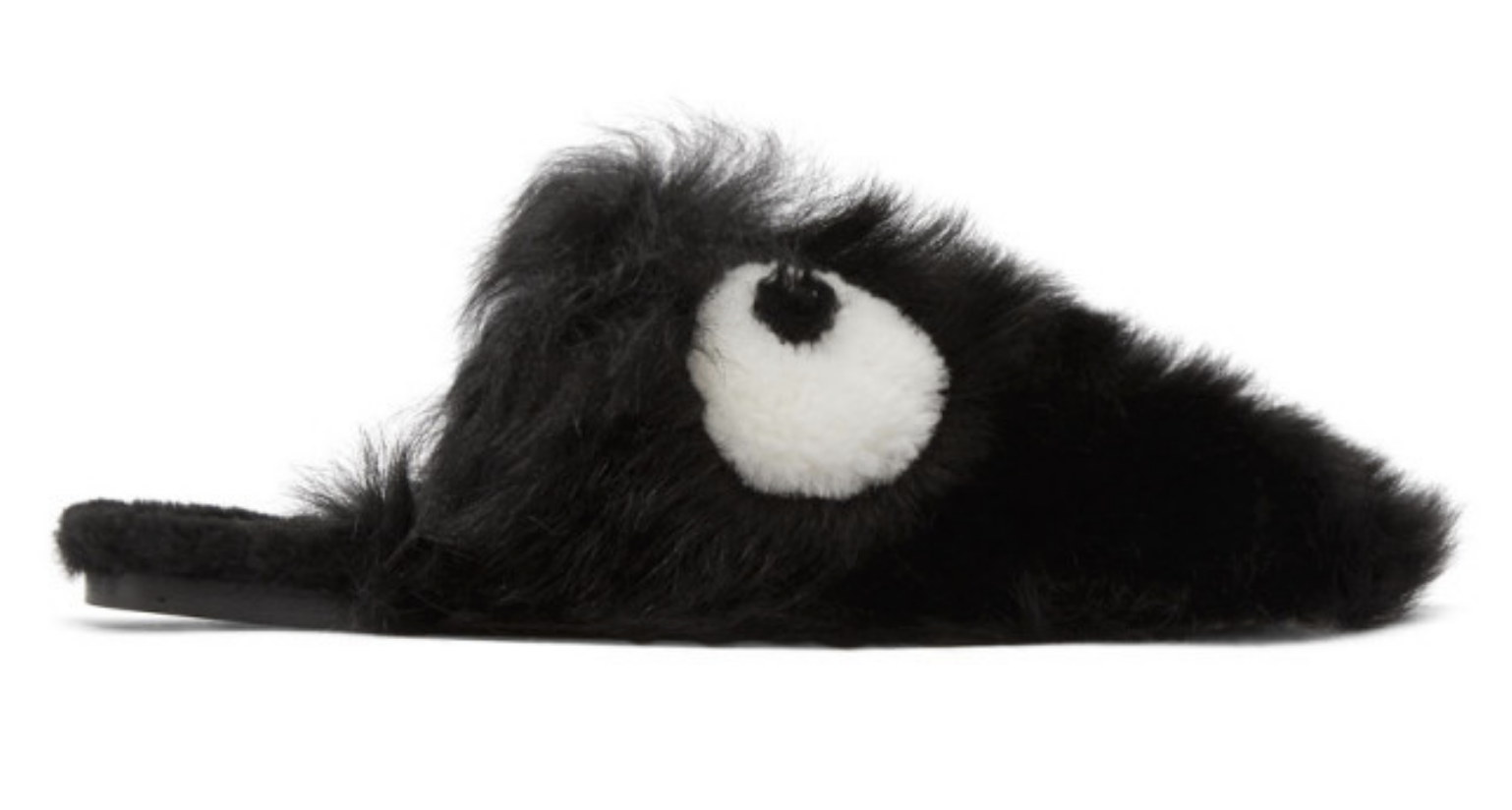 ANYA HINDMARCH ANYA HINDMARCH SHEARLING CREEPER EYES SLIPPERS FLUFFY SLIDERS SANDALEN SCHUHE 40