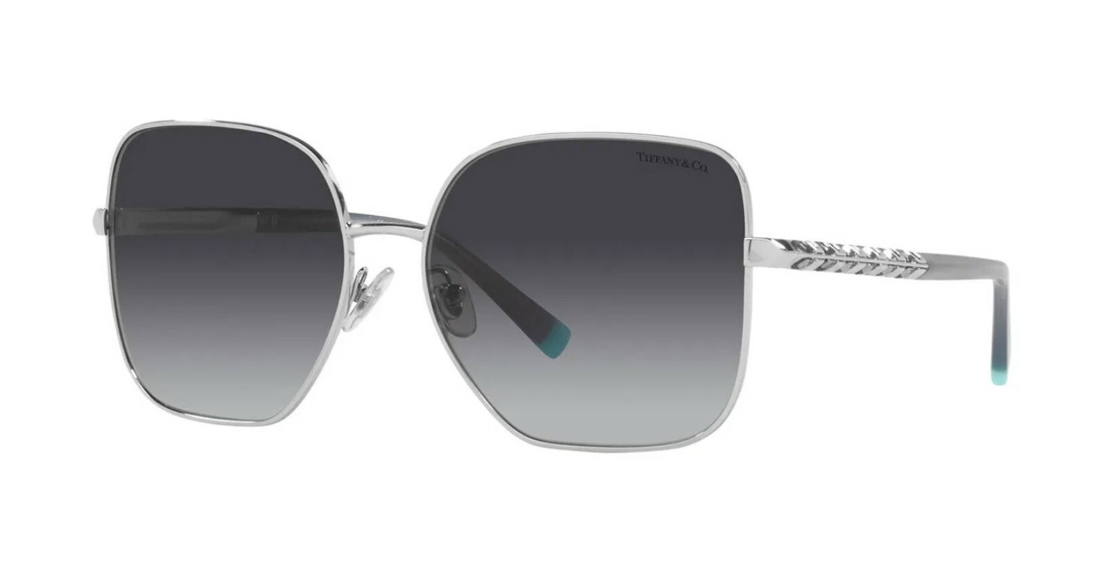 Pre-owned Tiffany Wheat Leaf Tf 3078b Silver Black/grey Shaded (6001/3c) Sunglasses