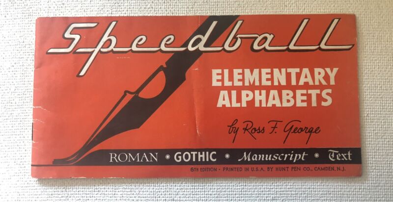 Vintage Speedball Pens Elementary Alphabets Lettering Guide Drafting Calligraphy