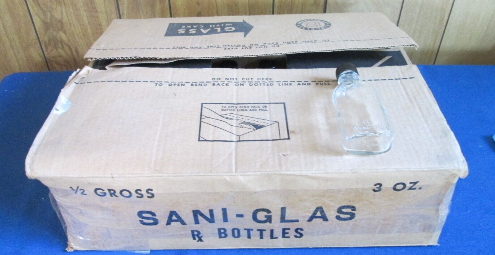 70 Brockway Sani-Glass 3 oz Embossed RX Prescription Bottles