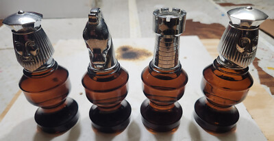 Avon Lot Of 4 Chess Pieces No Boxes, Full Bottles, King Knight Rook King