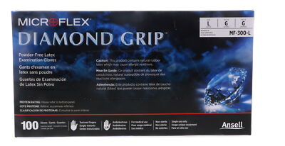 Microflex Diamond Grip Powder-Free Latex Examination Glove, XL, White (100pcs)