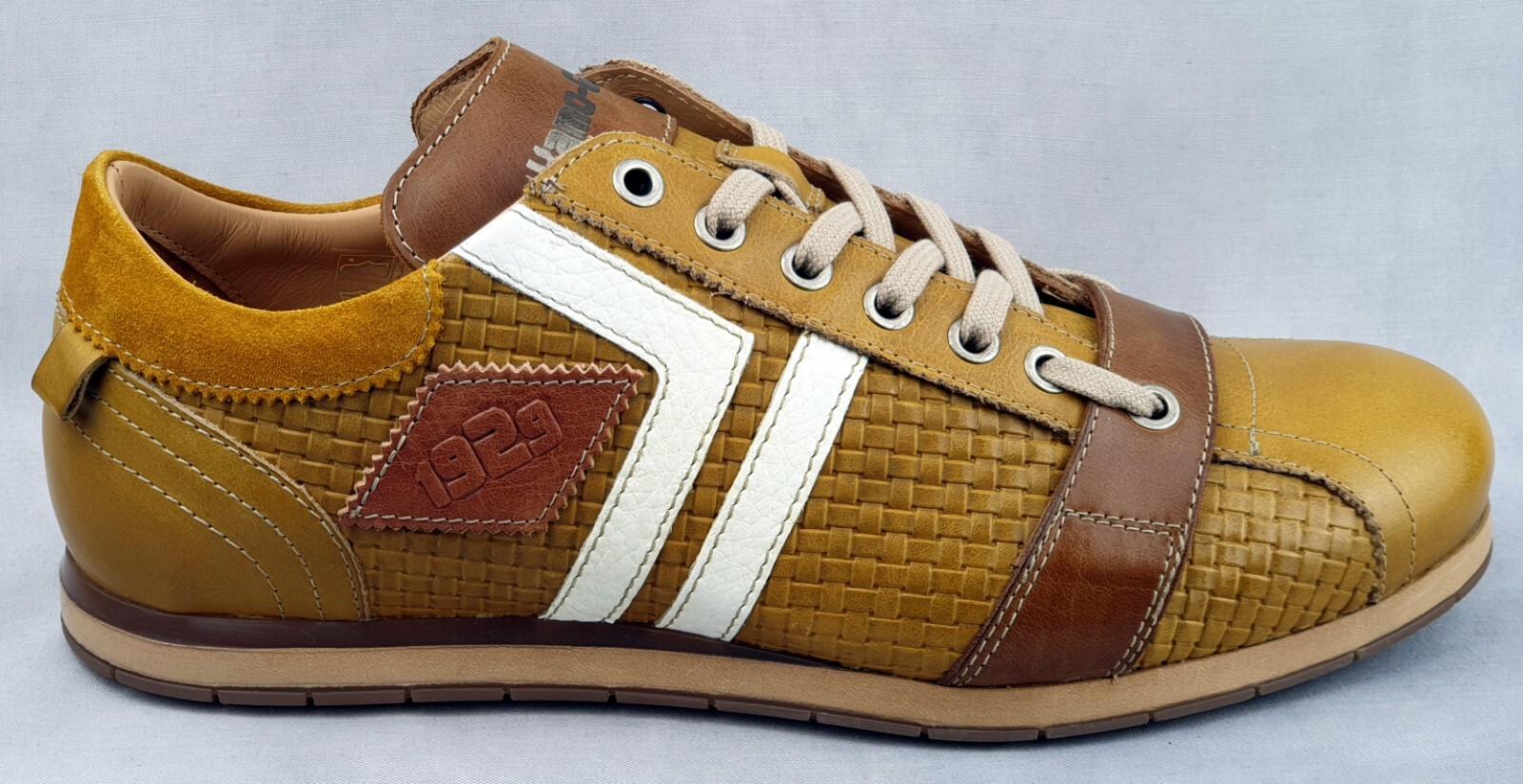 KAMO GUTSU KAMO-GUTSU SCHUH ART. TIFO 030 YUMA GIALLO GELB HERREN ECHTLEDER SNEAKER