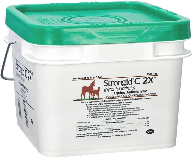 NEW - 10# Strongid C2x Dewormer For Horses Provides 80 Days Of Prevention