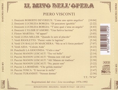 IL MITO DELL'OPERA: PIERO VISCONTI NEW CD