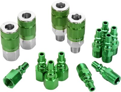 Colorconnex Coupler & Plug Kit 14 Piece Aro Type B 1/4 In. Npt Green A71458b