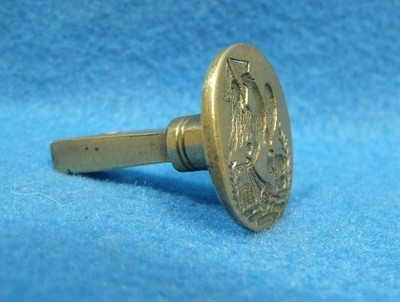 Antique 18th Century Brass Eagle Holding Letter Sealing Wax Stamp Seal