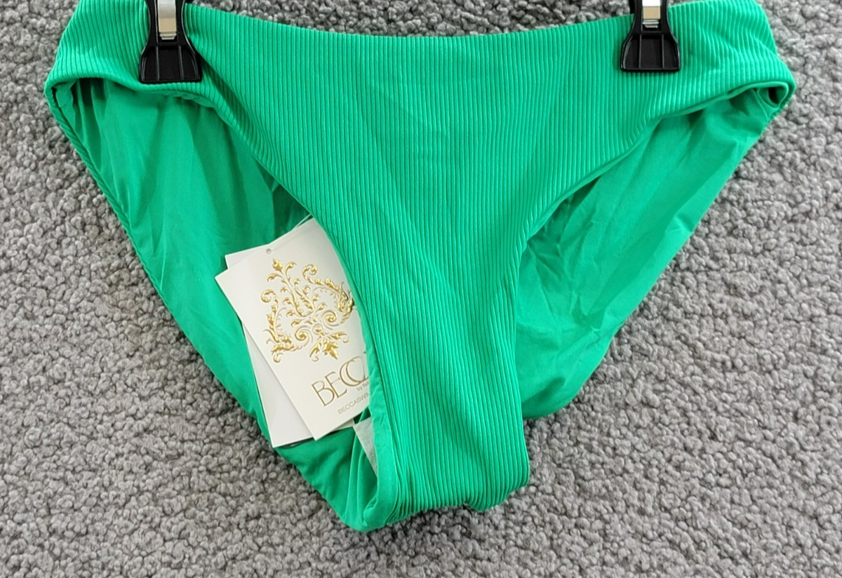 Becca by Rebecca Virtue Off the Grid Bikini Bottoms Women's S Verde Pull On - Picture 2 of 12