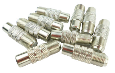 10-Pcs. Female RCA - Female F Coax Inline Adaptor Connector Audio Video RF