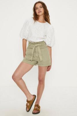 Oasis Broderie Puff Sleeve Top White 100% Cotton  UK Size 10 BNWT NEW B29