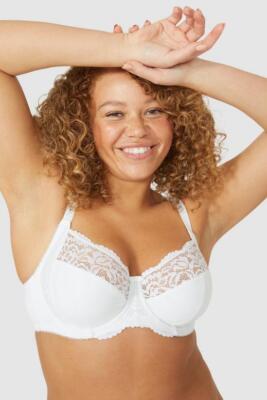 Gorgeous at Debenhams Cotton & Lace Balcony Bra in White