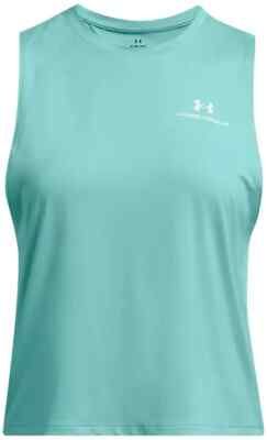 NEW Under Armour Vanish Energy Crop Tank Womens Size Large Rush Turquoise