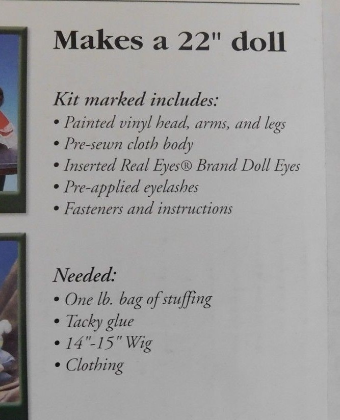 New Pat Secrist Apple Valley 'Oh My!' Doll Kit to make 22