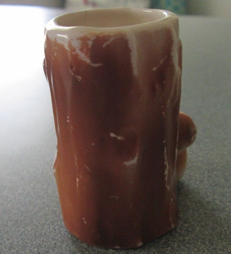 OLD Vintage Toothpick Holder Japan Pottery  Squirrel w/ Tree