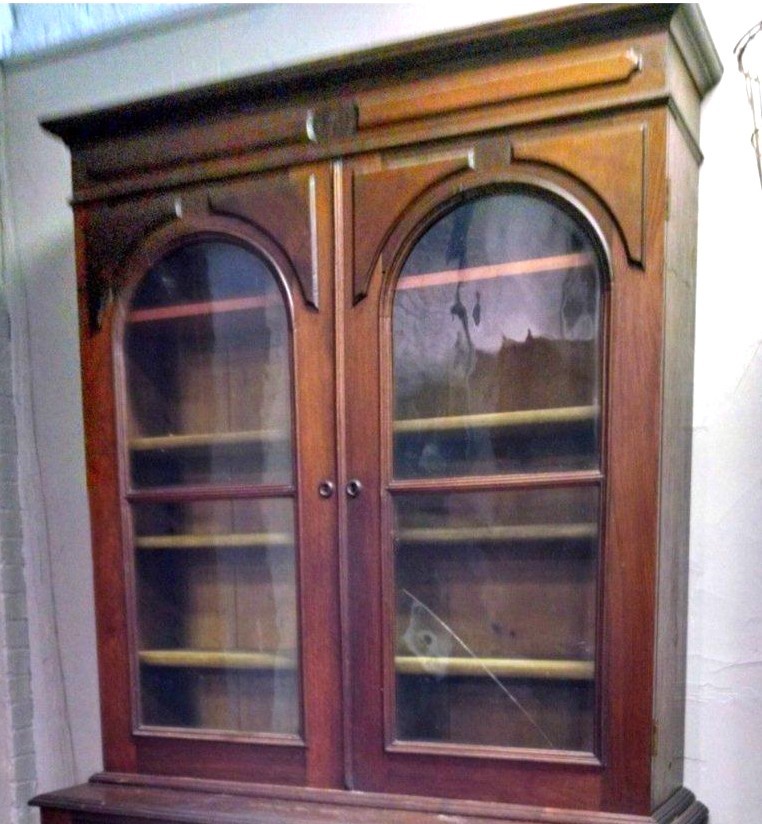 Antique Display China Cabinet Book Case Early Large Cabinet