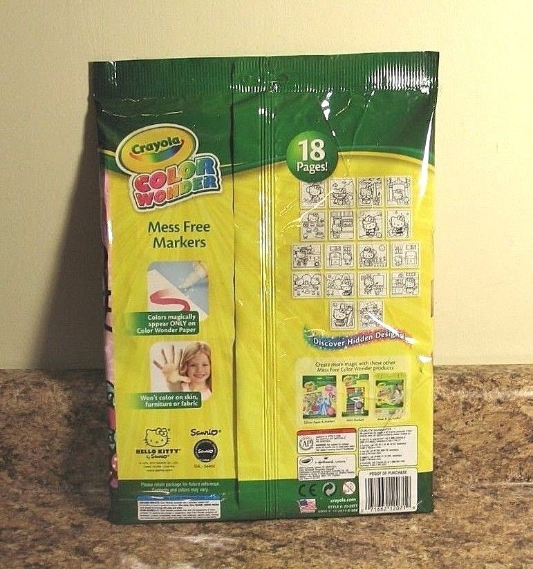 Crayola Color Wonder Hello Kitty Set 18 Page Coloring Pad 5 Markers NEW