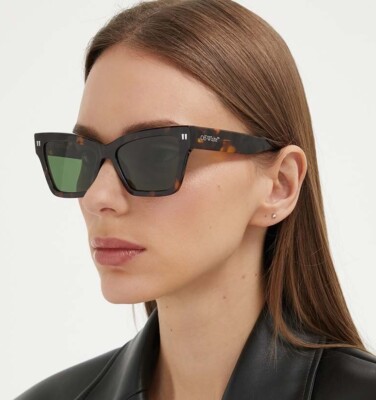 Pre-owned Off-white Oeri110s24pla0016055 Cincinnati Havana Sunglasses