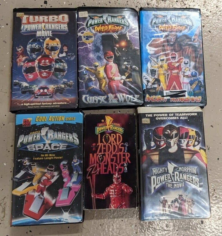 6 Mighty Morphin Power Rangers VHS Lot Wild Force Space