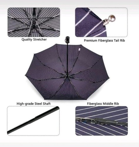 Premium Auto Umbrella Fast Dry Portable Folding Windproof Travel New