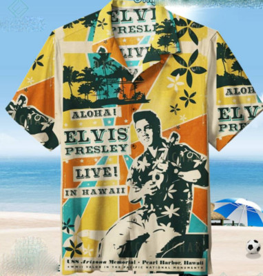 Aloha Elvis Presley Live In Hawaii Hawaiian Shirt Gift For Fans Unisex S-5Xl
