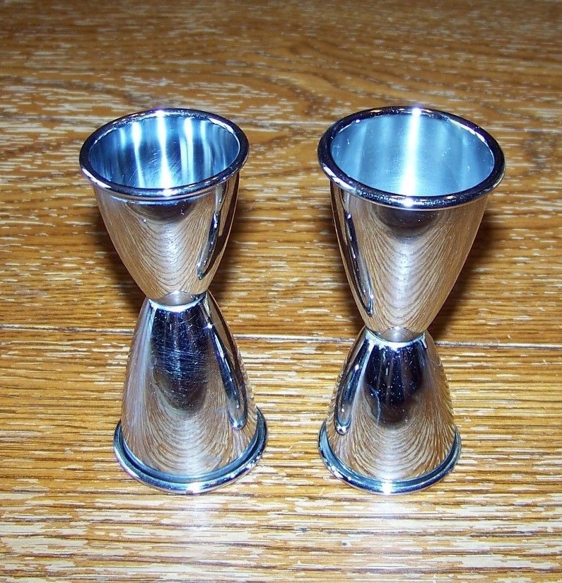 Lot of 5 Shot Glasses Measuring Line Jiggers Bar Ware Glass