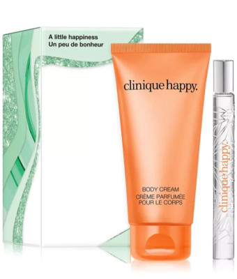 Clinique HAPPY Perfume Spray & Body Cream Moisturizer Lotion Set New in Box